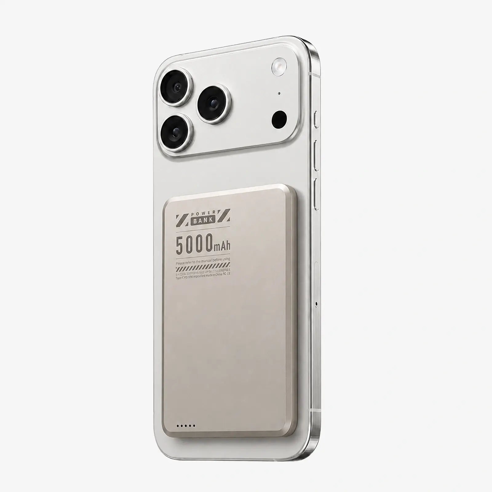Phone case with 5000mAh label on a white background