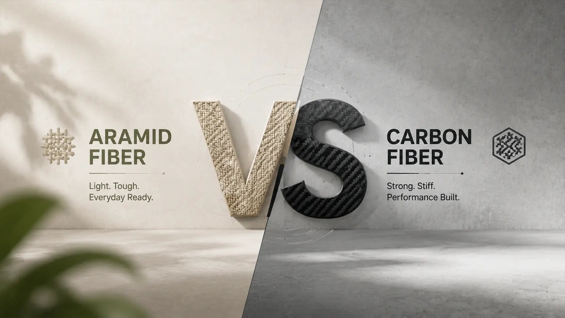Aramid vs carbon fiber phone cases showing different woven materials and textures