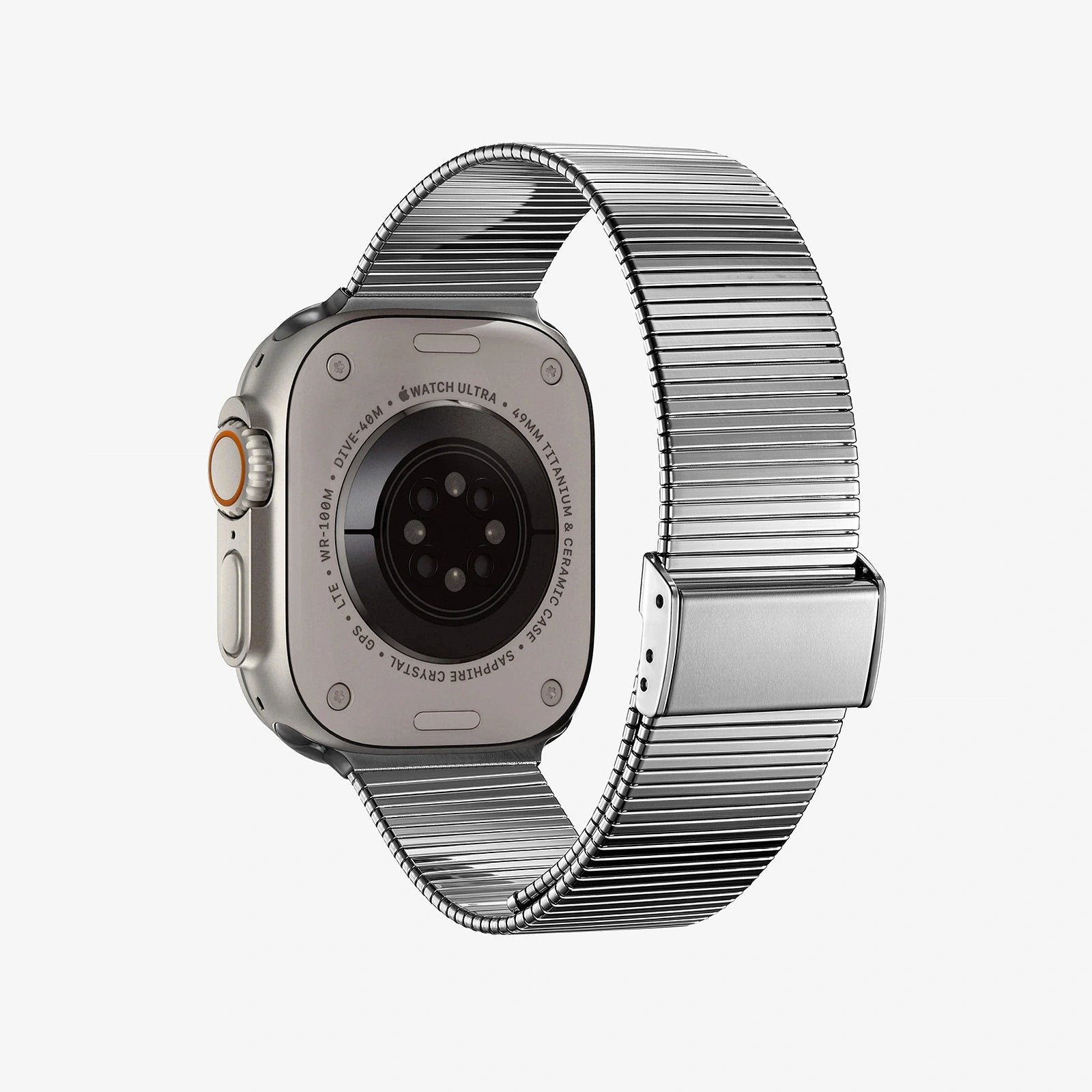 Smartwatch with a metal band on a white background