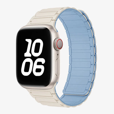 Smartwatch with a light blue band on a white background